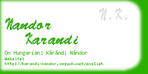 nandor karandi business card
